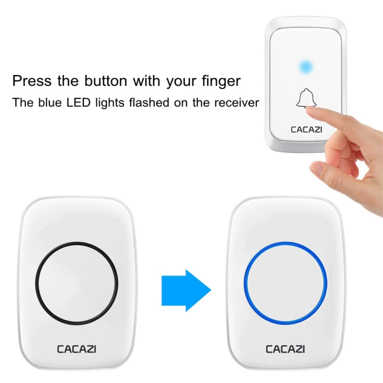 CACAZI A06-DC 1 to 2 Battery Smart Home Wireless Waterproof Doorbell CACAZI A06-DC 1 to 2 Battery Smart Home Wireless Waterproof Doorbell